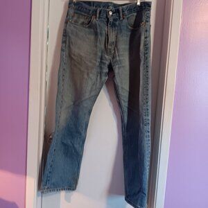 LEVI'S  MEN'S 505 33 X 30 FADED  FRAYED  JEANS